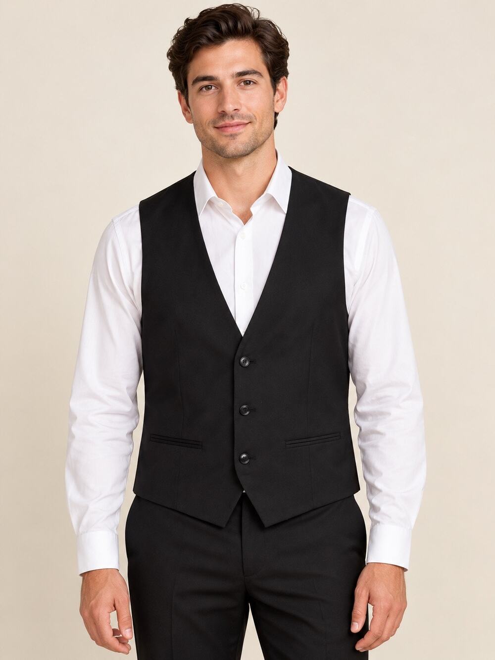 NWT Tasso Elba Men’s Black Dress Vest Waistcoat Size Medium